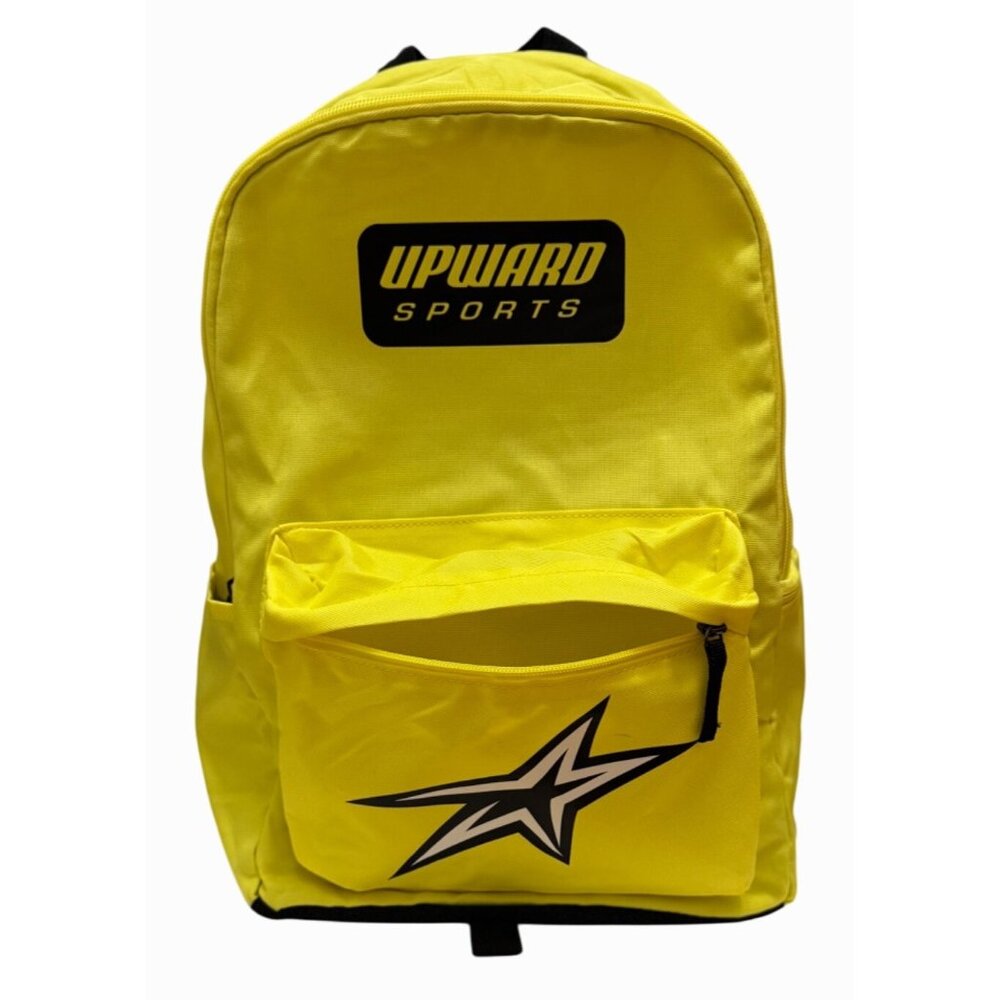 Upward Sports Backpack Yellow Lightweight Adjustable Front Zipper Pocket Unisex